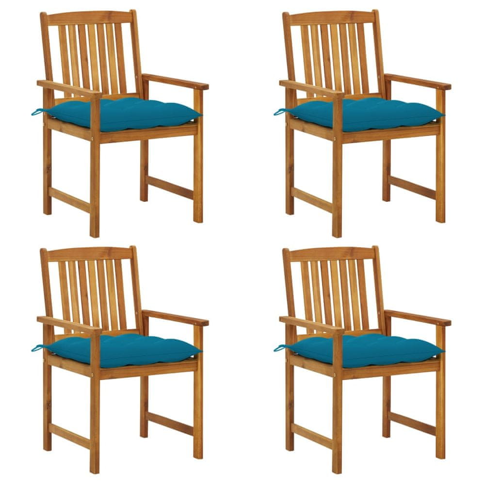 Petromila vidaXL Záhradné stoličky s podložkami 4 ks, akáciový masív